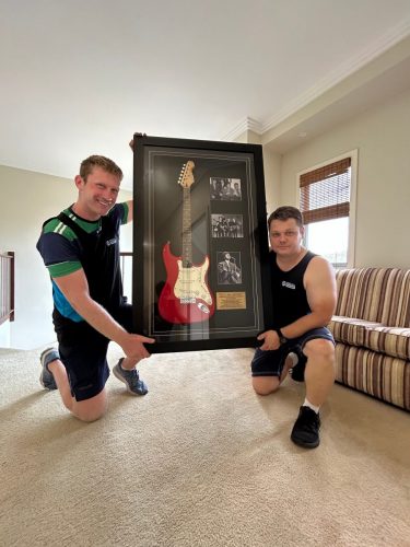 One of the items we moved today was a vintage Paul McCartney guitar from the Beatles era.